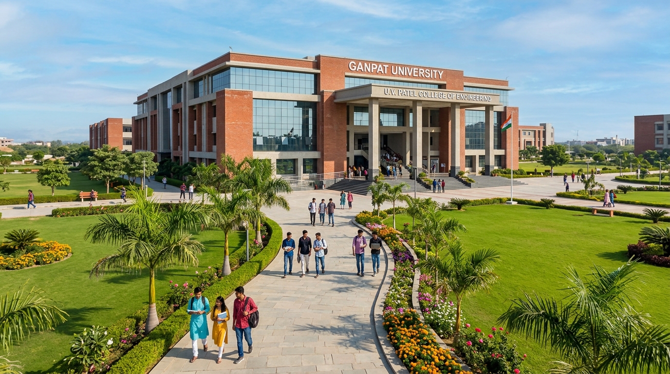 Ganpat University U.V. Patel College of Engineering Campus Building Mehsana
